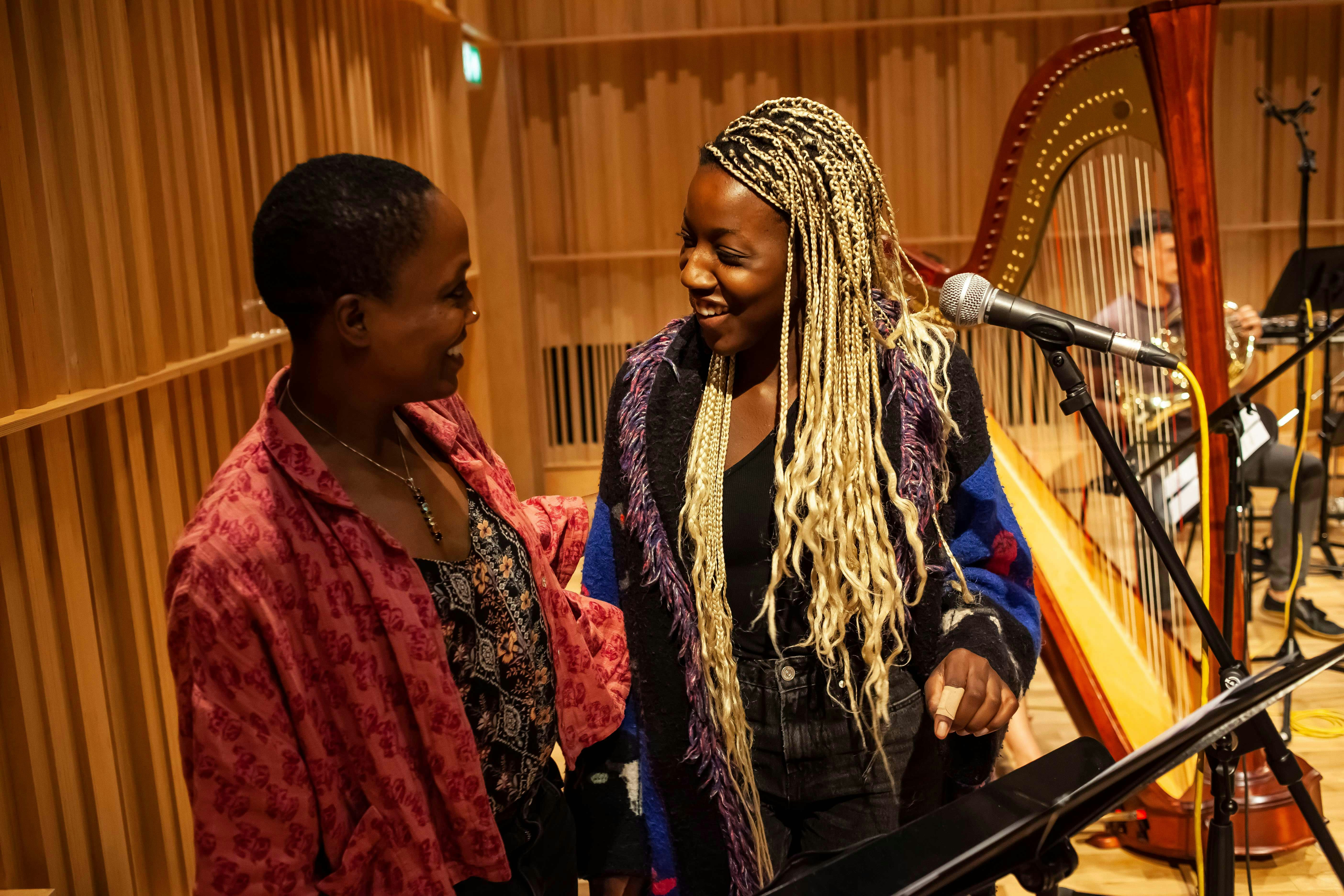 Bobbie-Jane Gardner and Gabriella Liandu in rehearsal. Photo by Nick Claugue.